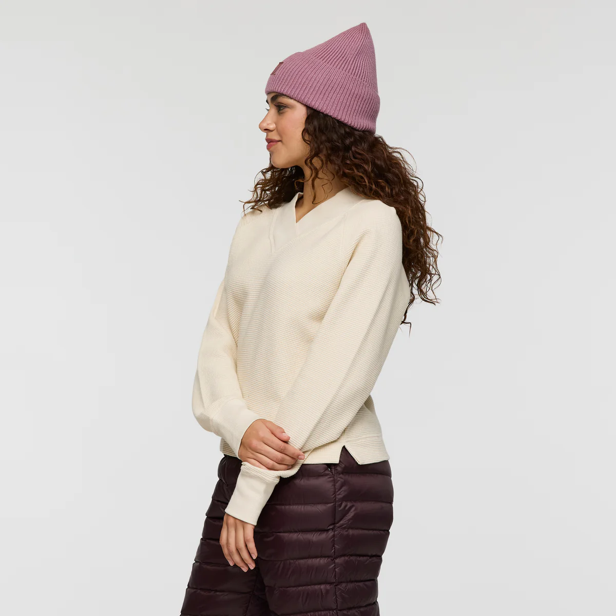Atajo Long-Sleeve Waffle V-Neck - Women's - Image 4